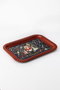 Hermia Bandeja de Metal EE161V1 Decoración del Hogar Plata 23.3 x 30.7 cm
